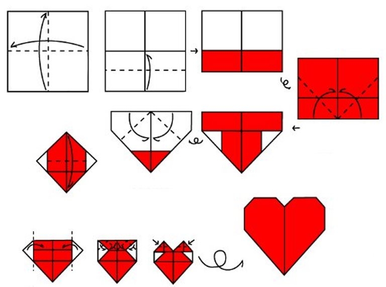Сердце оригами