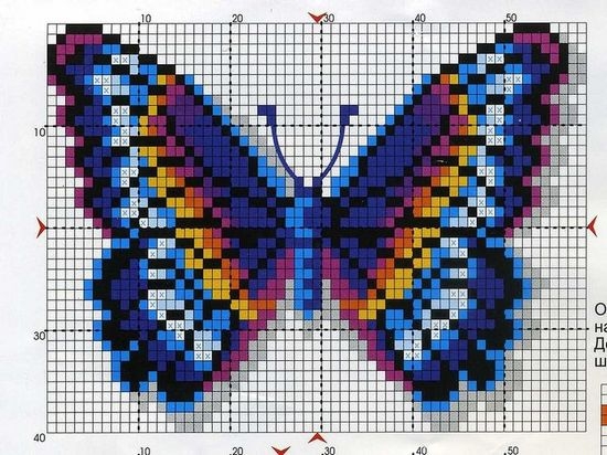 Бабочки, вышитые бисером: схемы