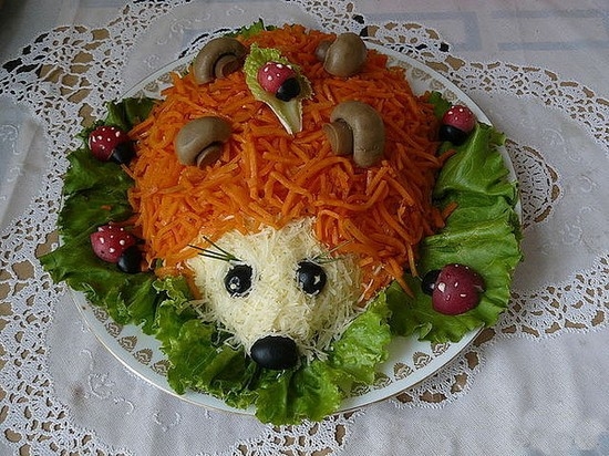 Салат «Ежик» с корейской морковью