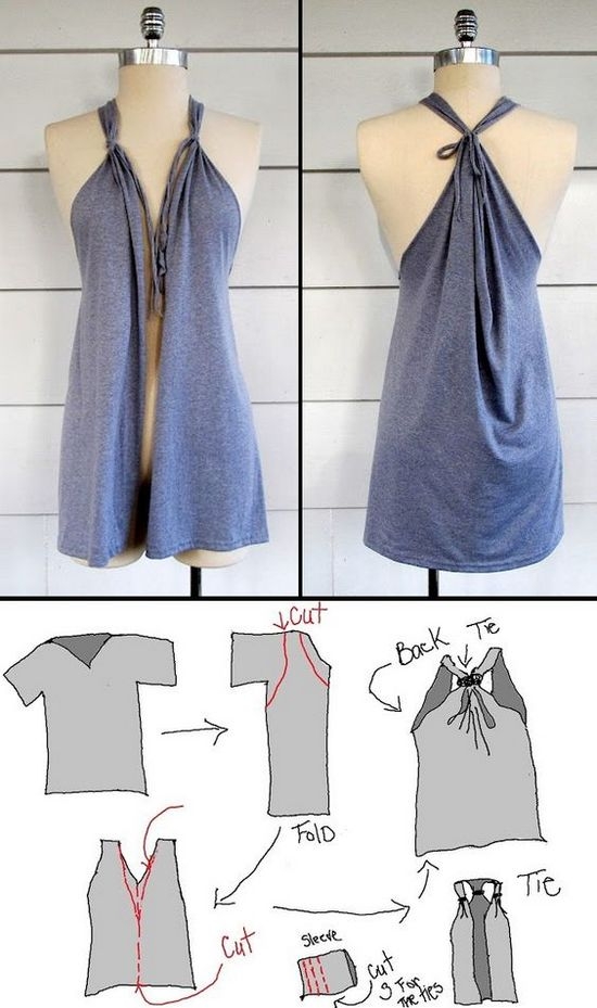 Как сшить платье своими руками быстро без футболки