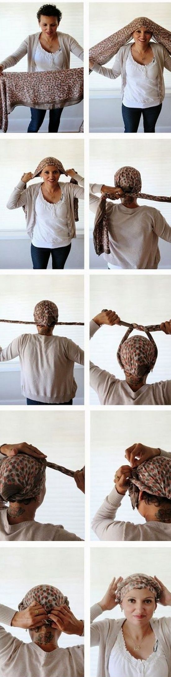 Как красиво завязать шарф на голове?