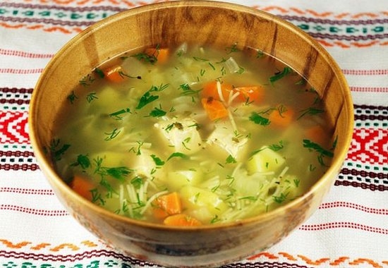 Классический рецепта куриного супа с вермишелью