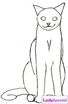 Третий этап рисования кота