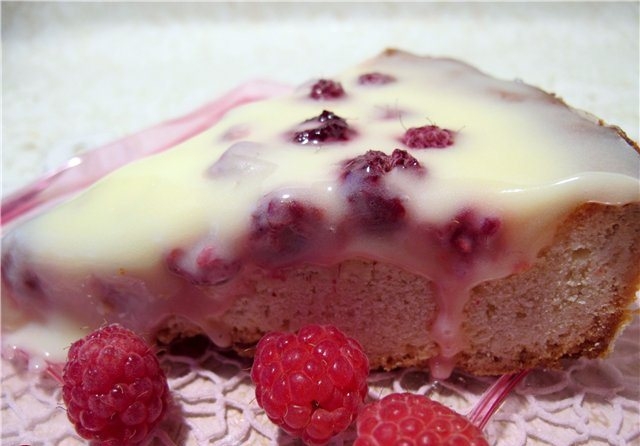 Сметанный пирог с малиной: рецепт с фото оформления