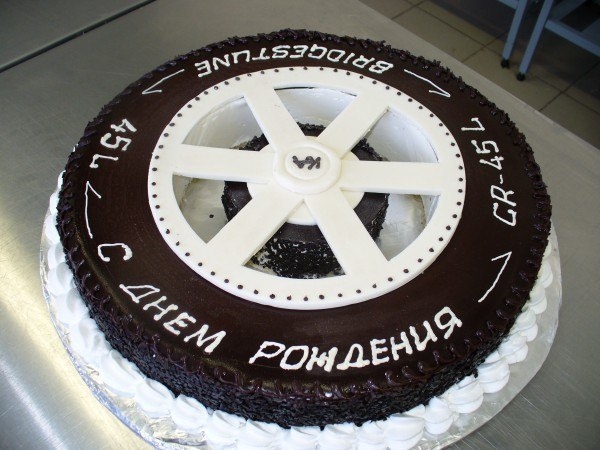 Оформление торта для мужчины: колесо