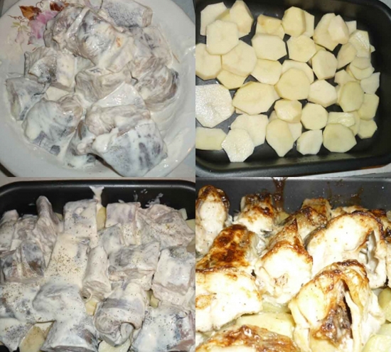 МинтАроматный минтай в духовке с картошкой: рецепт с фото
