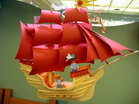 пиратский кораблик из бумаги
