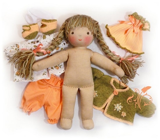 Создание прически для тряпичной куклы