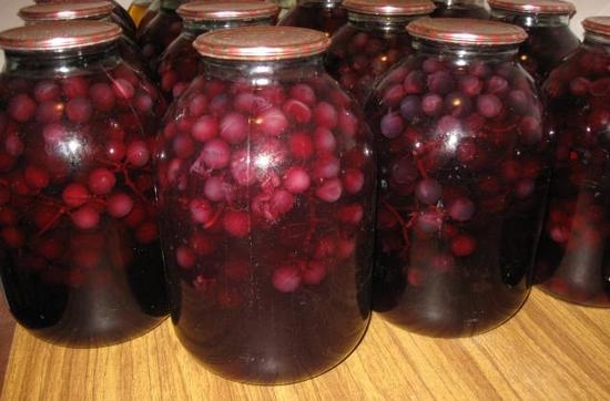 Компот из домашнего винограда на зиму: рецепт