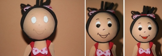 Кукла из фоамирана: лицо