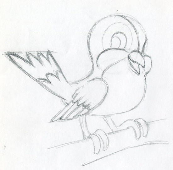 Как нарисовать птицу карандашом поэтапно для детей