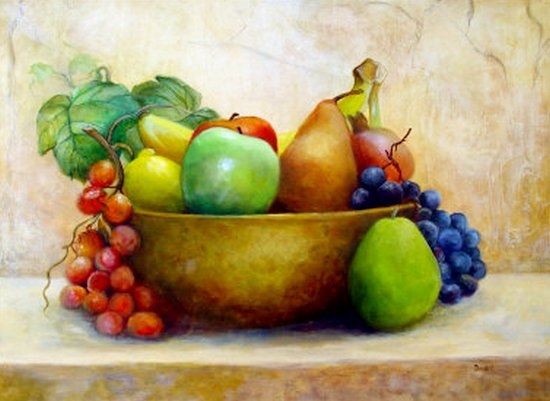 Как нарисовать натюрморт с фруктами?