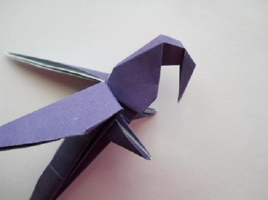 как делается попугай из бумаги оригами