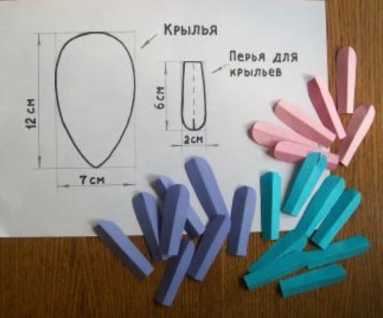 Из бумаги различных цветов вырезаем овалы