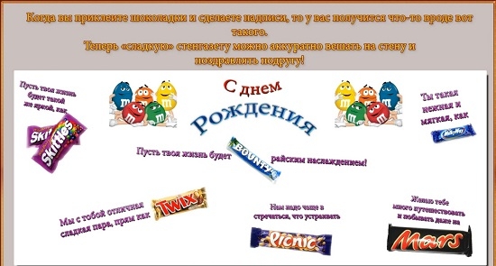 Плакат с днем рождения своими руками со сладостями