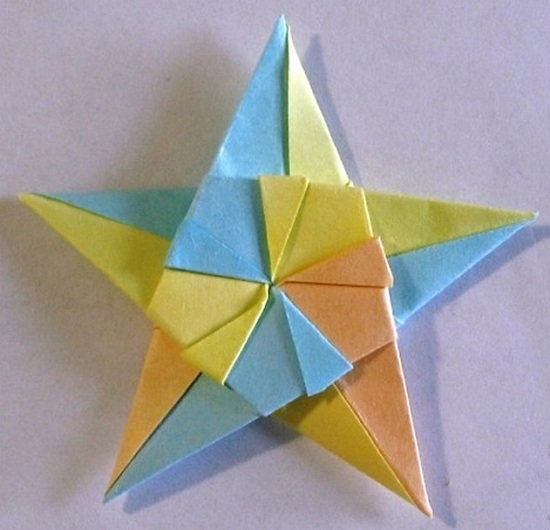 Объемная звезда - схема оригами