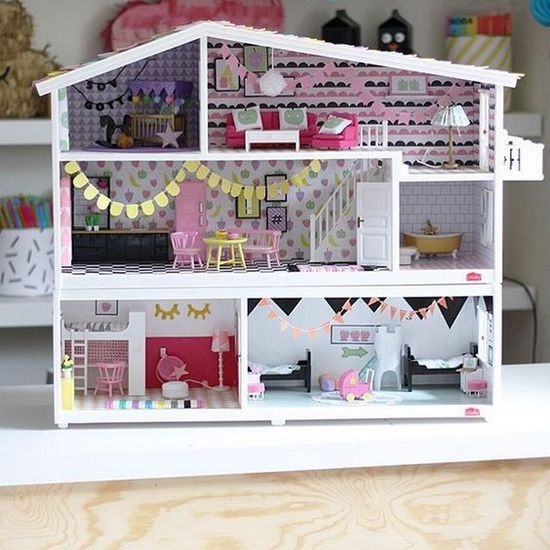 Кукольный домик трехэтажный своими руками из фанеры