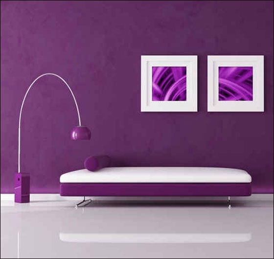 С каким цветом сочетается фиолетовый в интерьере?