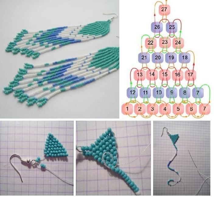 Серьги из бисера: схемы плетения