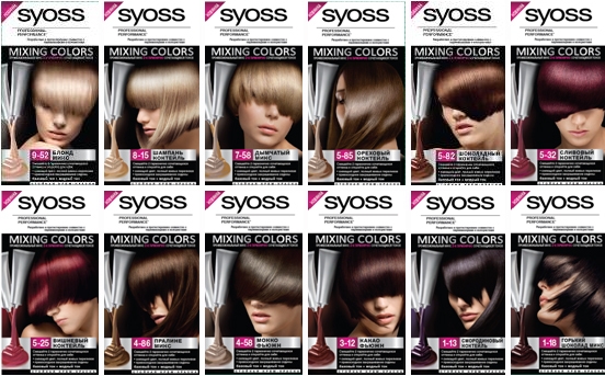 Палитра красок для волос Syoss (Сьес)