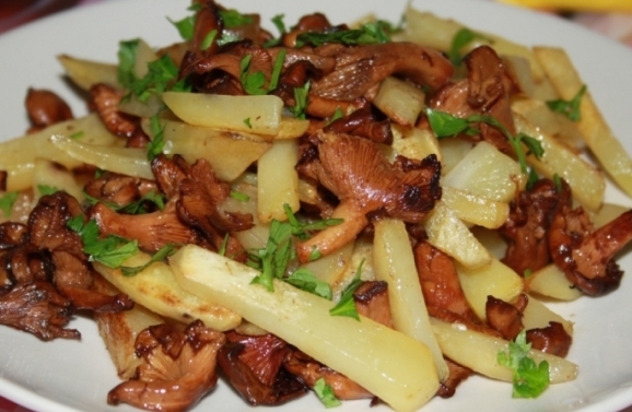 Лисички жареные с картошкой: рецепт