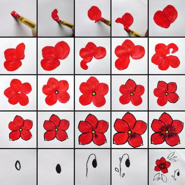 Как нарисовать цветы на ногтях?