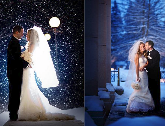 свадьба зимой: фото ночью