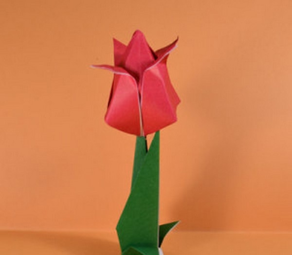 Оригами тюльпан: схема для детей