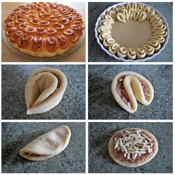 Традиционный мясной пирог «Хризантема»