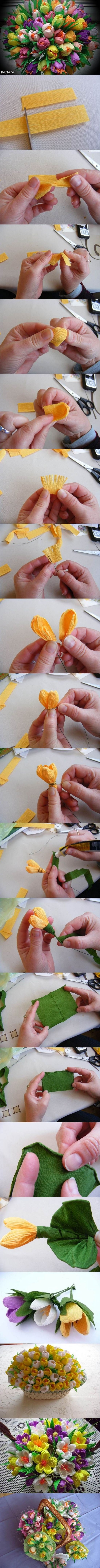 Как сделать тюльпан из бумаги своими руками поэтапно?