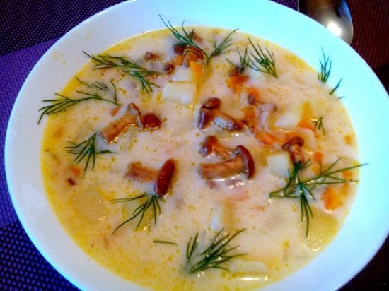 Грибной суп с плавленным сыром: рецепт
