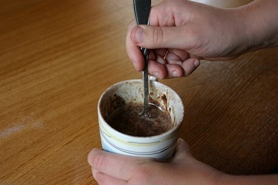 Кекс в чашке в микроволновке: тесто