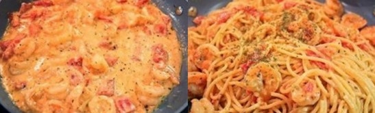 Рецепт спагетти в сливочном соусе с морепродуктами и помидорами черри