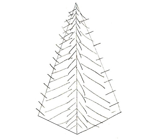 Рождественская елка: рисуем карандашами 2