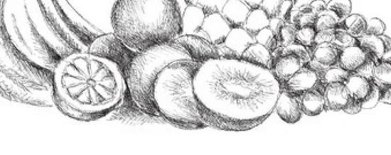 Как поэтапно нарисовать карандашом натюрморт с фруктами?