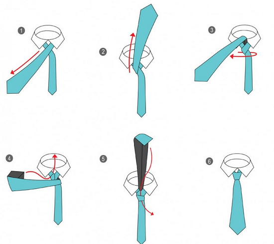 Как научиться завязывать галстук - тонкий узел – двойной закрест.