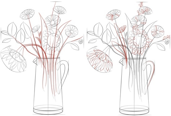 Как нарисовать букет цветов подсолнухов