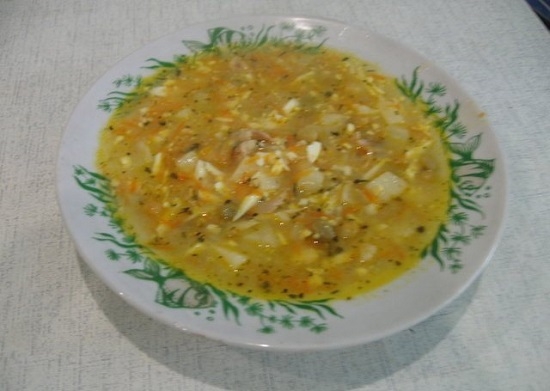 Рецепт супа с зеленым консервированным горошком и яйцом: шаг 8 заключительный