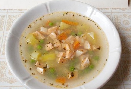 Рецепт рыбного супа с зеленым горошком консервированным