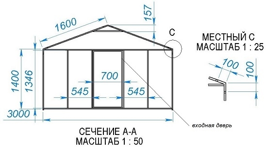 Теплицу с двухскатной крышей можно построить