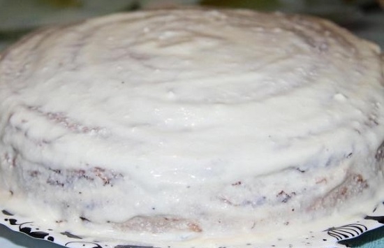 торт с творожным кремом со сгущенкой