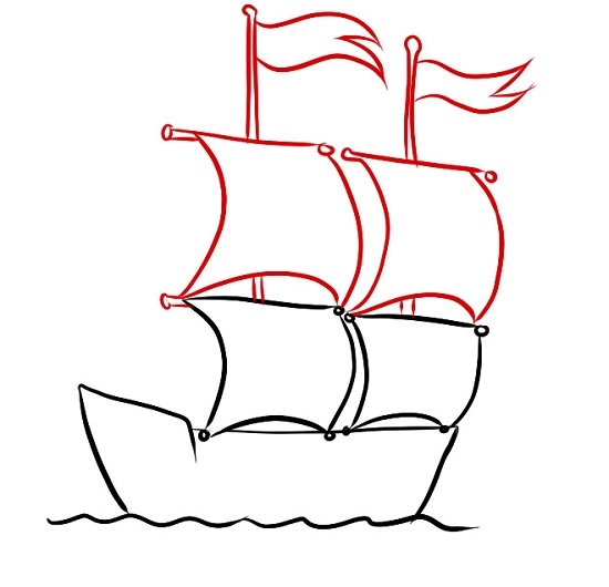Как нарисовать корабль карандашом поэтапно для начинающих?
