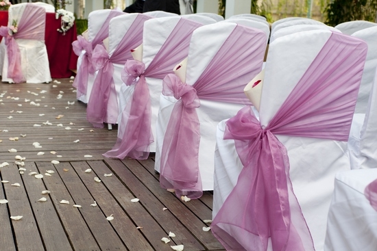 Украшение стульев на свадьбу - Ткань
