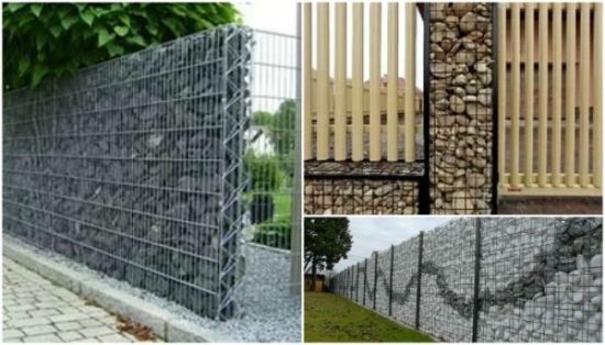 Ограда с камнями для дачи