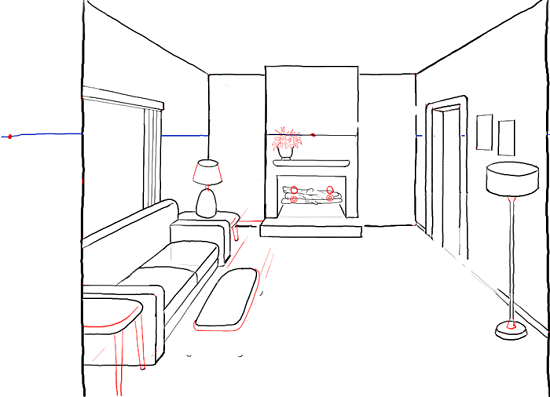 Рисуем дизайн комнаты в перспективе