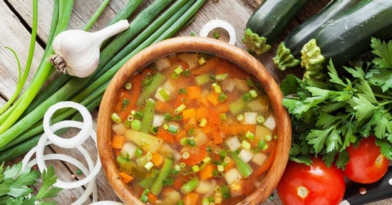 овощи и супы на овощном бульоне